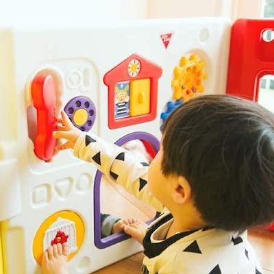 ミュージカルキッズランド DX (140cm×121cm×56cm) プラスチック製ベビーサークル 日本育児【6ヵ月目以降はいつでも返却可能】