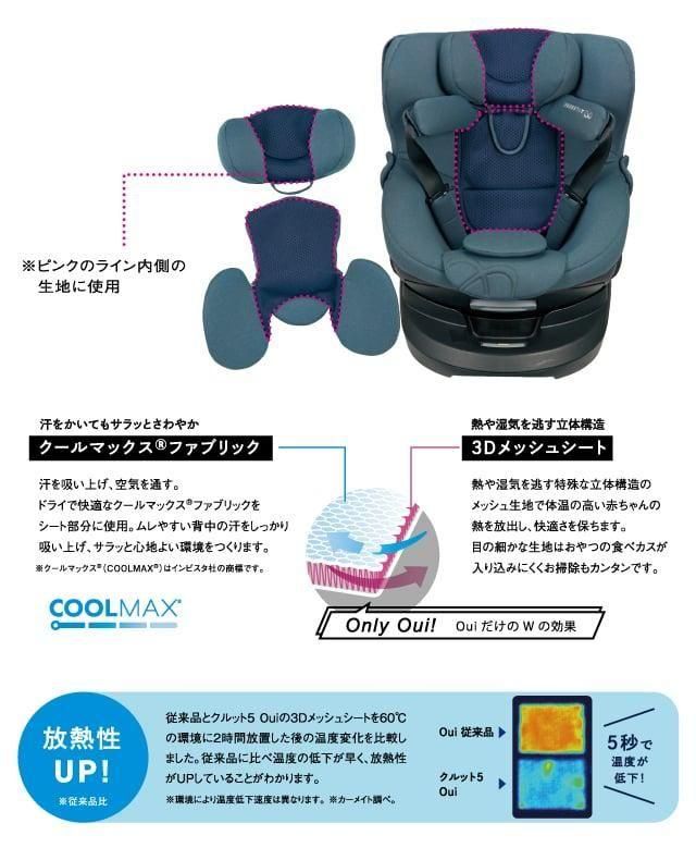 クルット5 Oui チャイルドシート エールべべ(AILEBEBE)R003【3ヵ月目以降はいつでも返却可能】