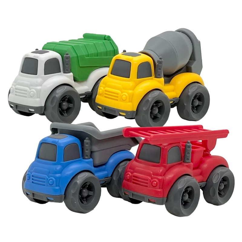 ビークルタウン ダンプカー・はしご車・清掃車・ミキサー車セット【中古販売】