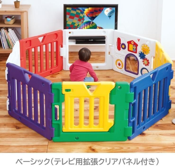 ミュージカルキッズランド DX (140cm×121cm×56cm) プラスチック製ベビーサークル 日本育児【6ヵ月目以降はいつでも返却可能】