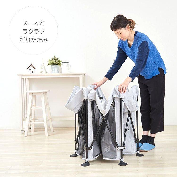 洗えてたためるポータブルベビーサークル (152×118×70cm) メッシュ製ベビーサークル 日本育児【6ヵ月目以降はいつでも返却可能】
