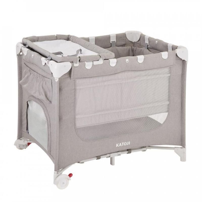 ポータブルベビーベッドおむつ替えテーブル付 カトージ(KATOJI) ミニサイズ/コンパクトベビーベッド【6ヵ月目以降はいつでも返却可能】