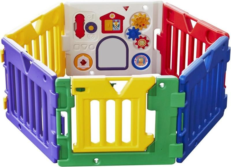 ミュージカルキッズランド DX 2 (141×74×56cm) プラスチック製ベビーサークル 日本育児【6ヵ月目以降はいつでも返却可能】