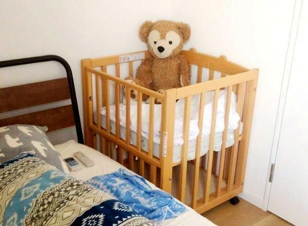 ハーフサイズベッド・くまさん ミニサイズ・コンパクトベビーベッド ヤマサキ(Yamasaki)【6ヵ月目以降はいつでも返却可能】