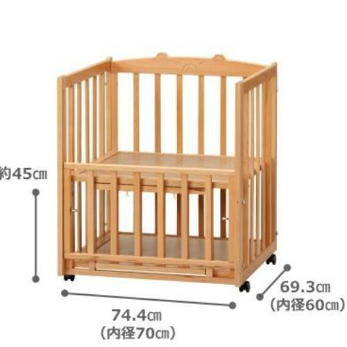 ハーフサイズベッド・くまさん ミニサイズ・コンパクトベビーベッド ヤマサキ(Yamasaki)【6ヵ月目以降はいつでも返却可能】