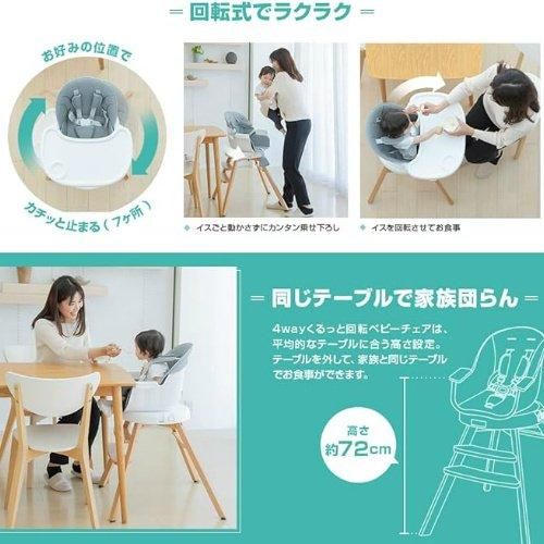 4WAY くるっと回転 ベビーチェア 日本育児(nihonikuji)【6ヵ月目以降はいつでも返却可能】