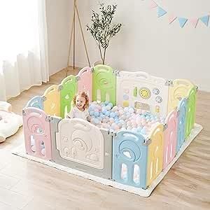 クラウドキャステル (Cloud Castle) 折りたたみ (152×152×62cm) プラスチック製ベビーサークル フォルテラ(Fortella)【6ヵ月目以降はいつでも返却可能】