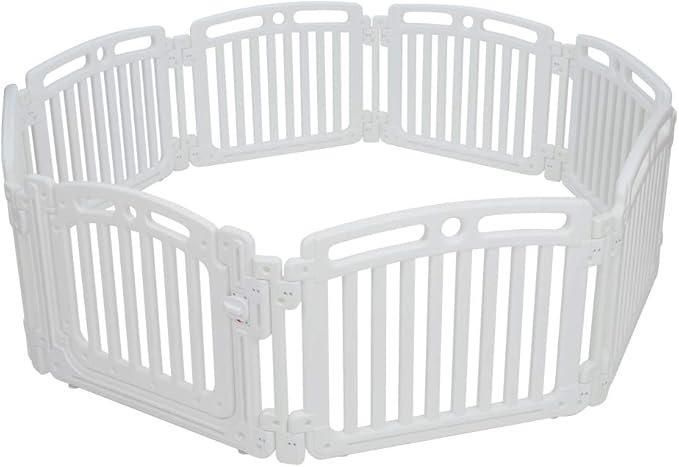クエット (Quet) ベビーサークル 8枚パネル ドア付き (170×170×63.5cm) プラスチック製ベビーサークル ネビオ(nebio)【6ヵ月目以降はいつでも返却可能】