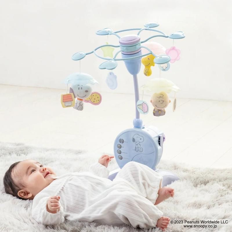 折りたたみベビーベッドにも対応♪ やわらかガラガラメリー プレミアム スヌーピー タカラトミー(TAKARATOMY)【6ヵ月目以降はいつでも返却可能】