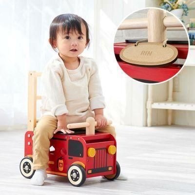 ウォーカー＆ライド消防車 木のおもちゃ アイムトイ(I'mTOY)【6ヵ月目以降はいつでも返却可能】