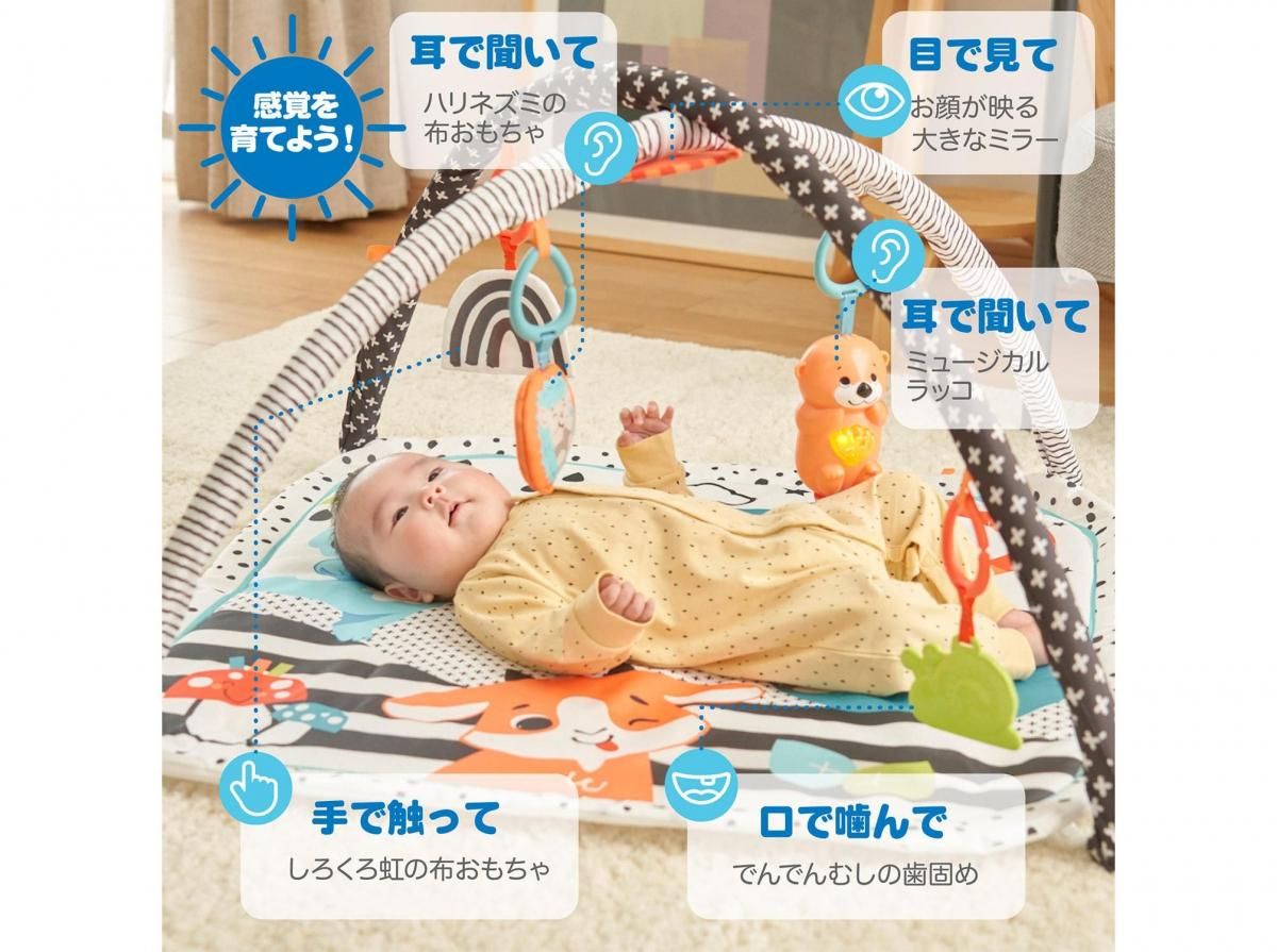 感覚を育てよう！ ラッコのわくわくミュージカルジム ベビージム フィッシャープライス(Fisher Price)【6ヵ月目以降はいつでも返却可能】
