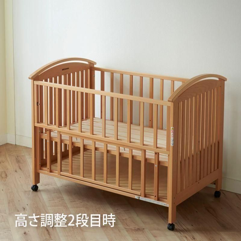 ベビーベッド (収納棚付き) レギュラーサイズベビーベッド ミキハウス(MIKI HOUSE)【6ヵ月目以降はいつでも返却可能】