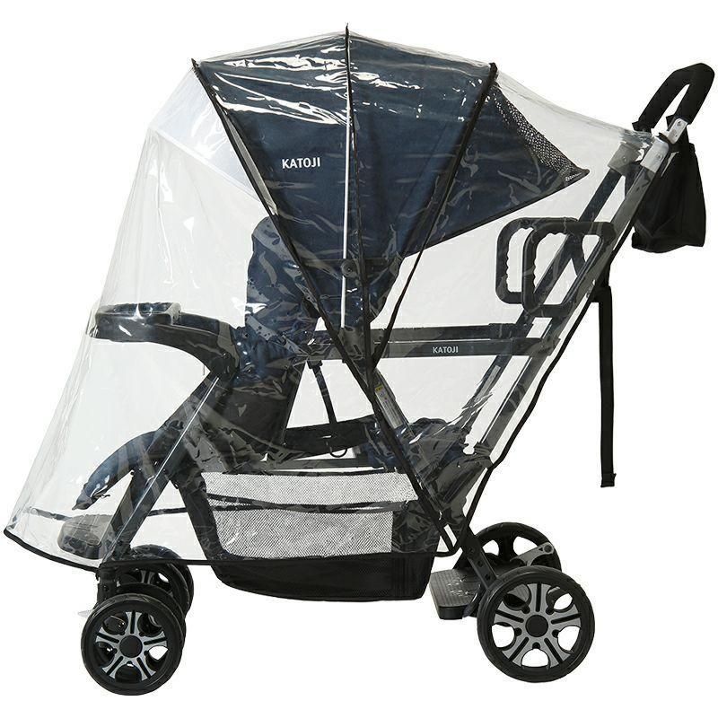 二人乗りベビーカー用レインカバー 二人でゴー 2シーター 2シーターネクスト タンデムストローラー (シングルタイヤ) 対応 チャイルドシート小物 カトージ(KATOJI)【6ヵ月目以降はいつでも返却可能】