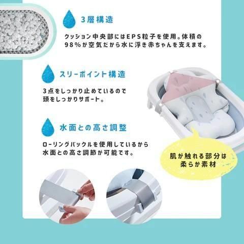 ベビーバスクッションセット ベビーバス ハグムー(Hugmuu)【3ヵ月目以降はいつでも返却可能】
