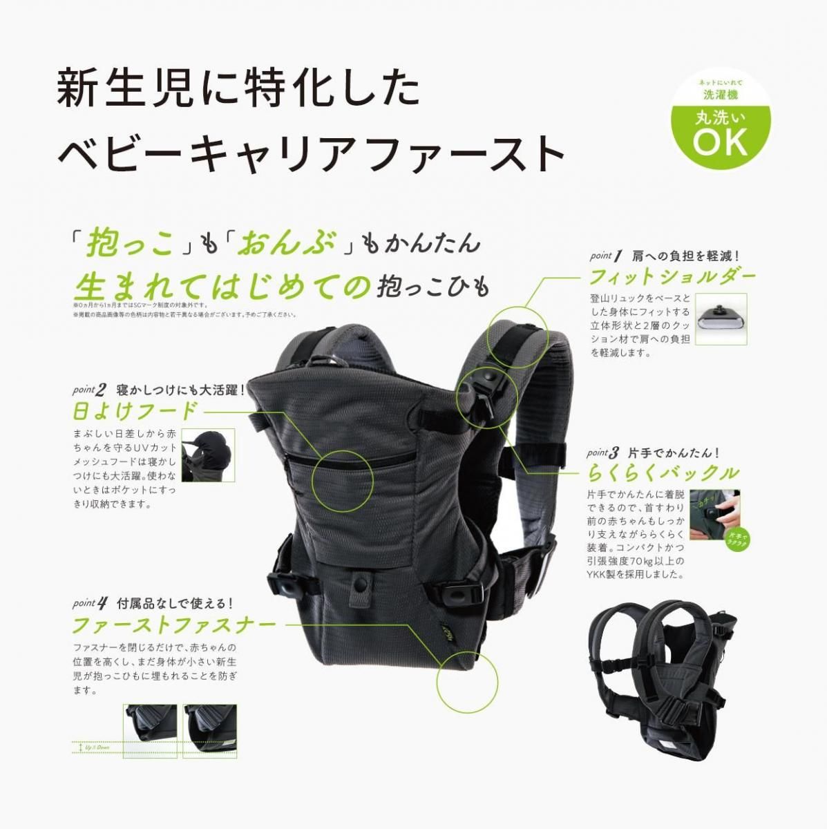 BABY CARRIER FIRST ベビー キャリア ファースト 抱っこ紐・おんぶ紐 ラッキーインダストリーズ(Lucky Industries)【6ヵ月目以降はいつでも返却可能】